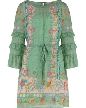 Saloni Printed Dress - Green