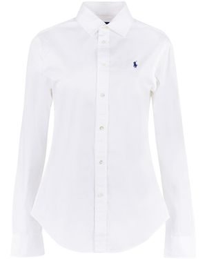 Polo Ralph Lauren Logo Embroidery Cottond Shirt - White