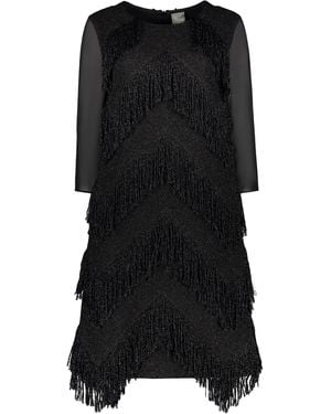 Lorena Antoniazzi Dress With Fringes - Black