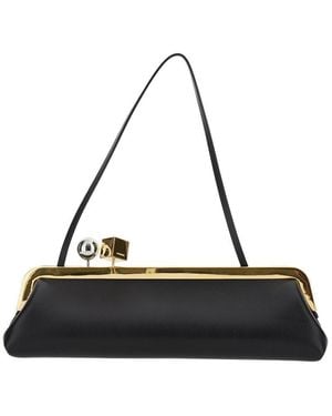 Jacquemus 'The Salon' Shoulder Bag With Clasp Closure And Thin Strap - Black