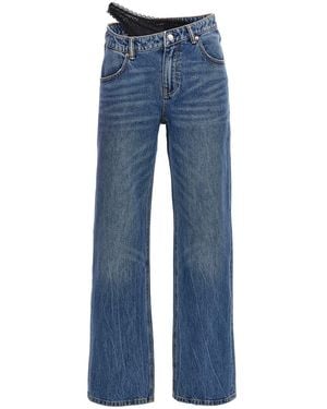 Alexander Wang Dip-Side Jeans With Exposed Lace Underwear in
