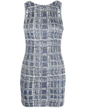 VITELLI Babele Jacquard Scoop Back Mini Dress - Blue