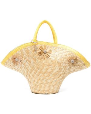 ハンドバッグ La Milanesa CAS Handbags camille small tote bag in straw La Milanesa Small Sex On The Beach Tote Bag - Pink