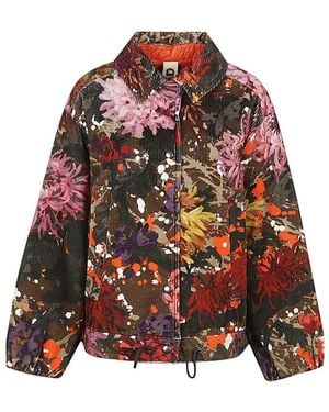 Konrad Ev Floral Print Bomber Jacket - Red