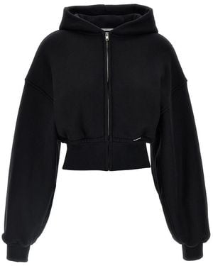 T By Alexander Wang Cropped Hoodie - Black