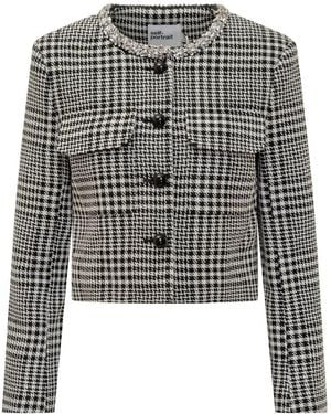 Self-Portrait Crystal Trim Jacket - Gray