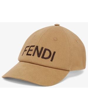 Fendi Cotton Trucker Cap - Natural