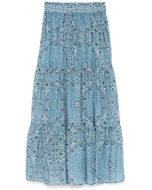 Mc2 Saint Barth 'Cheyenne' Cotton Long Skirt - Blue