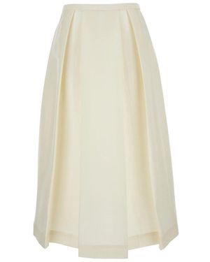 TOTEME Wool Midi Skirt - White