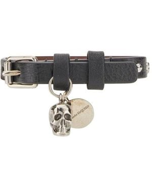 McQueen Bracciale Con Skull - Black