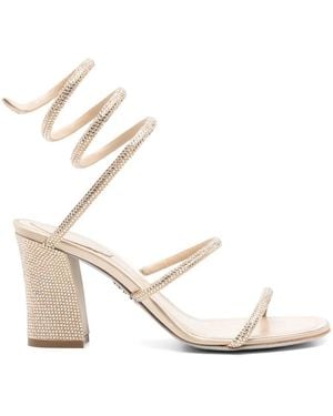 Rene Caovilla Cleo Crystal Sandals 80 Shoes - Natural