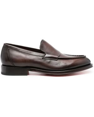 ドレスシューズ・革靴・ビジネスシューズ SANTONI HAVANA L LOAFER BARBADOS MOKEN Santoni Havana L Loafer Barbados Moken Shoes in Natural for