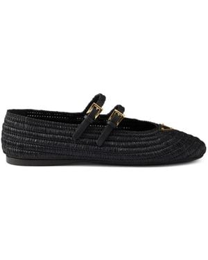 Prada Crochet Ballerinas Shoes - Black