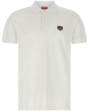 【KENZO】LOGO POLO T-SHIRT WHITE kenzo-white-boke-flower-crest-