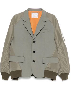 Deconstructed blazer in grey - Sacai | Mytheresa