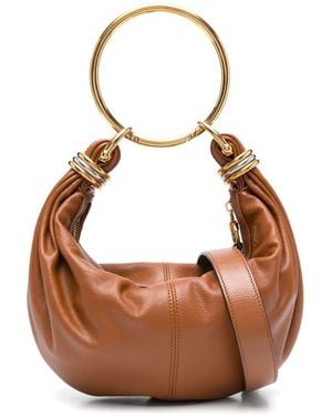 Chloé Bracelet Small Leather Hobo Bag - Brown