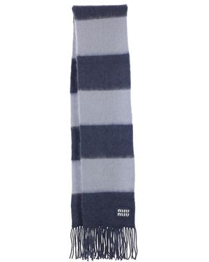 関税込☆Miu Miu☆STRIPED MOHAIR BLEND SCARF Miu Miu Scarves and mufflers for Women | Online Sale up to