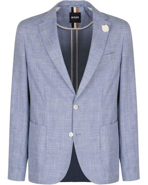 BOSS Single-Breasted Slim Fit Blazer - Blue