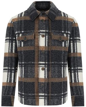 Bob Percy Check Shirt Jacket - Black