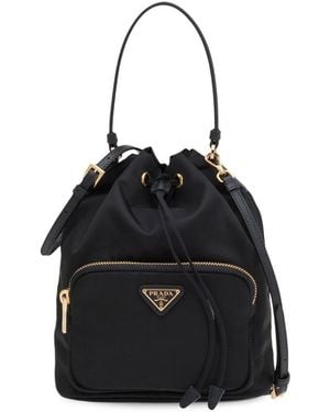 Prada Duet Re-Nylon Bucket Bags - Black