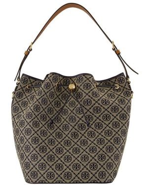 Tory Burch T-Monogram Oversized Shoulder Bag - Brown