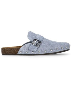 TORY BURCH Studded Blue Suede Flat shoes
