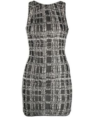 VITELLI Babele Jacquard Scoop Back Mini Dress - Black