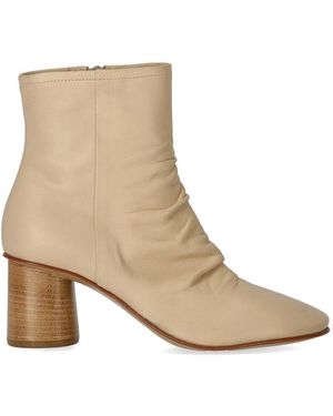 Elena Iachi Charme Ecrú Heeled Ankle Boot - Natural