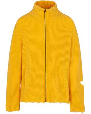 A PAPER KID Knitted Jacket - Yellow