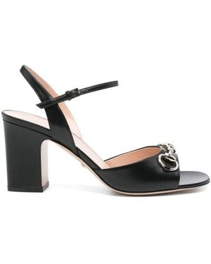 Gucci Lady Horsebit Leather Sandals - Metallic