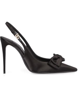 Dolce & Gabbana Satin Slingback Pumps - Black