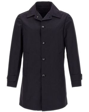 Barba Napoli Single-Breasted Trench Coat - Blue