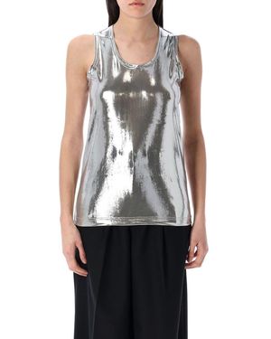 Junya Watanabe Metallic-Finish Tank Top - Gray