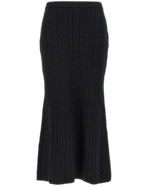 Alessandra Rich Maxi Wool Skirt - Black