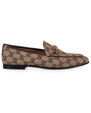 Gucci Jordaan Fabric Loafers - Brown