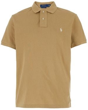 Polo Ralph Lauren Polo Shirt With Classic Collar And Pony Embroidery On The Front - Natural