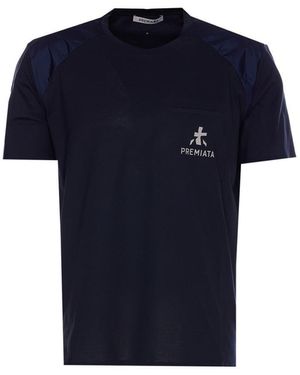 Tシャツ・カットソー PREMIATA SS25 Cotton jersey T-shirt (PA1019 BLACK) T-Shirt with Side Slits and Contrasting Details Black