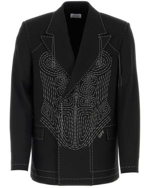 Off-White c/o Virgil Abloh Off Stretch Polyester Blend Blazer - Black
