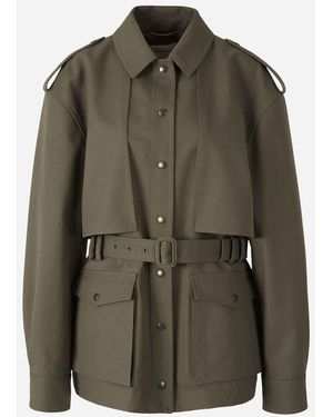 Saint Laurent Cotton Saharan Trench Coat - Green
