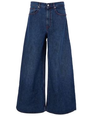 ERL Five Pocket Baggy Jeans With Logo Patch On The Back - Blue