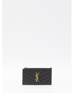 Saint Laurent Cassandre Fragments Cardholder - White