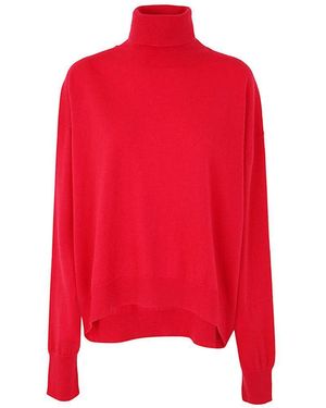PHIILI Wool Cashmere Boxy Turtleneck - Red