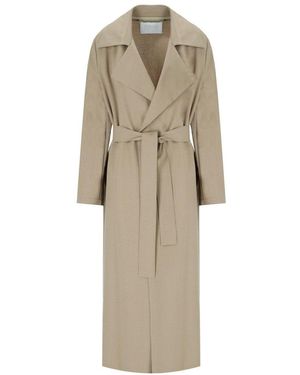 ダウンジャケット・コート Harris Wharf London Camel Virgin Wool Coat With Belt And Harris Wharf London Camel Virgin Wool Coat With Belt And