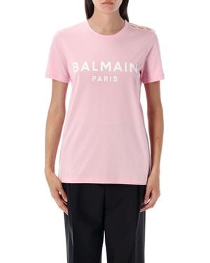 Balmain Tshirt 3 Btn Logo - Pink