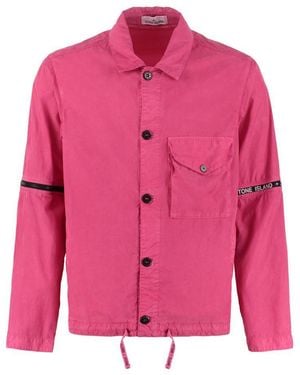Stone Island Detachable-Sleeves Overshirt - Pink