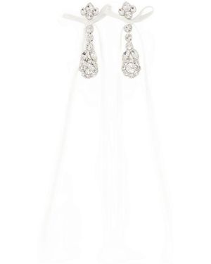 Simone Rocha Victorian Bow Ribbon Drip Earrings - White