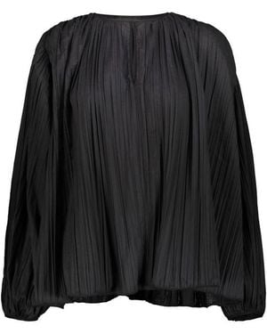 Rochas Baloon Sleevespleated Blouse - Black