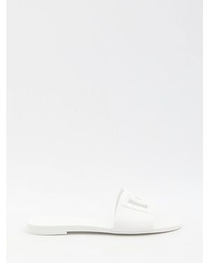 Dolce & Gabbana Rubber Beachwear Slides - White