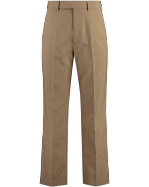 Gucci Gg Motif Jacquard Pants - Natural