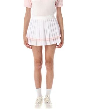 Sporty & Rich Vendome Script Pleated Mini Skirt - White